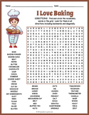 BAKING VOCABULARY TERMS Word Search Puzzle Worksheet Activity