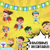 BANDERINES BIENVENIDOS Y RECORTABLES- Pack Decoración Cómi
