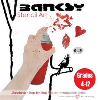 Preview of BANKSY Stencil Art Lesson for Kids