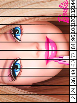 Preview of BARBIE 12x Tables ACTIVITY (MATH), Cut, laminate & ORDER THESE NUMBERS x12
