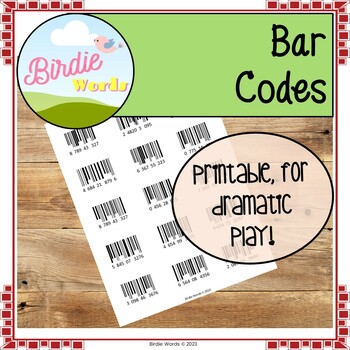 Preview of BARCODES; Dramatic shop role play. Commercial Use Clip Art