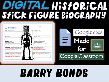 Preview of BARRY BONDS - MAJOR LEAGUE BASEBALL LEGEND - Digital Stick Figure Biography
