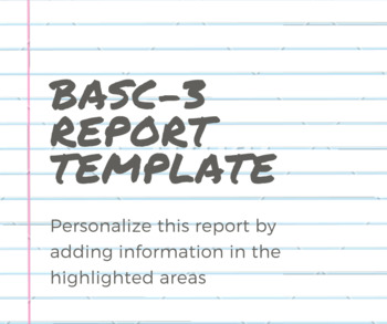 Preview of BASC-3 Report Template