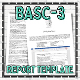 BASC  Report Template School Psychology Special Education 