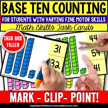 Preview of BASE TEN Place Value Task Cards TASK BOX FILLER - Special Education Resource