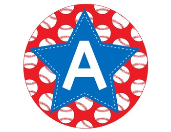 Preview of BASEBALL - CIRCLE Bulletin Board Letters / blue