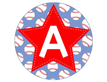 Preview of BASEBALL - CIRCLE Bulletin Board Letters / red