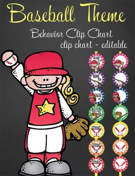 BASEBALL - Clip Chart BEHAVIOR / MS Word / editable