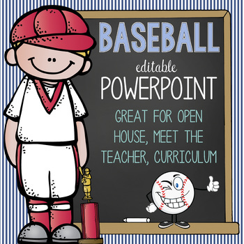 Preview of BASEBALL - PowerPoint, Open House, Curriculum Night, Meet the Teacher