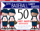 BASEBALL - boys - Candy Award Certificates - editable MS P