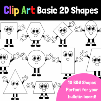 basic shapes clipart black and white