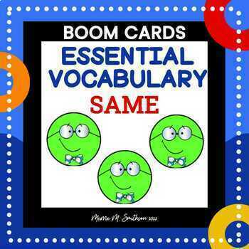 Preview of Basic Concepts SAME Boom Cards - Language Development & Receptive Identification