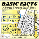 BASIC FACTS Math Board Game ADD MULTIPLES of TEN to 100 in