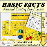 BASIC FACTS Math Board Games for ADD & SUBTRACT to 10 suit