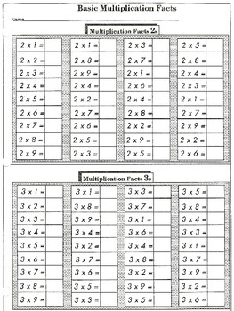 Basic Facts Practice: Multiplication (44 worksheets) by Wilbert Mitchell