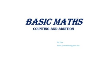 Preview of BASIC MATHS "Counting and Addition"