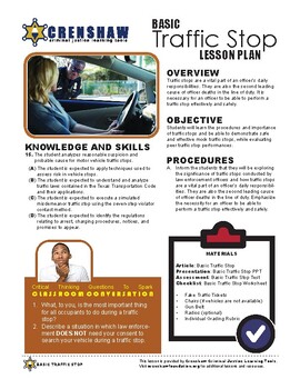 Preview of BASIC TRAFFIC STOP Lesson and Handouts