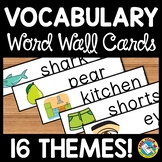 BASIC VOCABULARY WORD WALL CARDS WITH PICTURE 16 THEMES EL