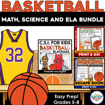 Preview of BASKETBALL Math & Reading BUNDLE | Escape Room | March Madness Activities