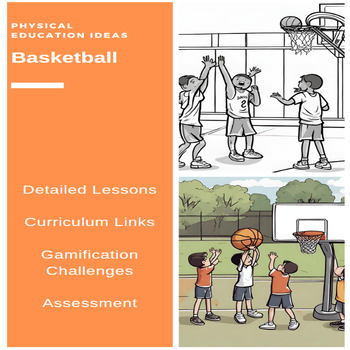 Preview of P.E. Basketball Units of Work, Lessons, Assessments & Student Checklists (3 - 6)