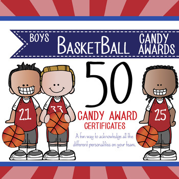 Preview of BASKETBALL - boys - Candy Award Certificates - editable MS Power Point