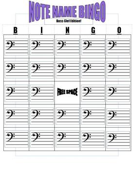 Preview of BASS CLEF Bingo Review Game