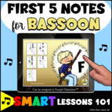 BASSOON First 5 Notes BOOM CARDS™ Beginner Band Music Note Game