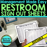 BATHROOM SIGN-OUT SHEETS for CLASSROOM MANAGEMENT