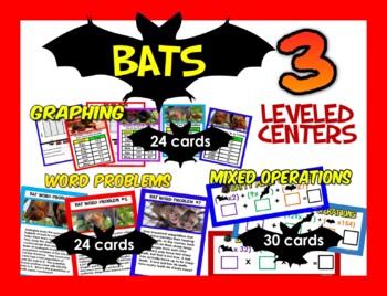 Preview of BATS! 3 Math centers, 15 skills, 5 levels