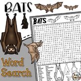 Bats Word Search Puzzle October Halloween Science Word Sea