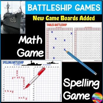 spelling and multiplication battleship printable game boards by aussie waves
