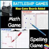 SPELLING and MULTIPLICATION BATTLESHIP  Printable Game boards