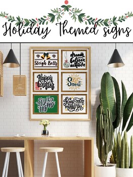 Preview of BB.2 Holiday themed classroom signs- Modern Farmhouse posters