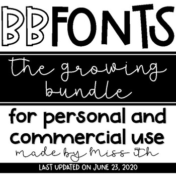 Preview of BB Fonts- The GROWING Bundle