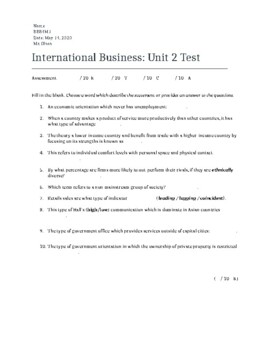 Preview of BBB4M Unit Test 2
