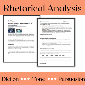 Preview of Rhetorical Analysis Activity: BBC Article Analysis & Persuasive Writing Activity