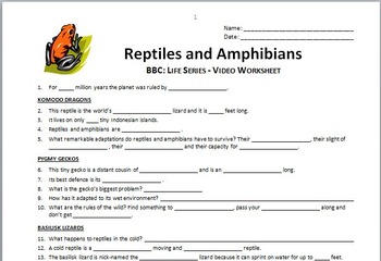 BBC Life - REPTILES AND AMP... by Tangstar Science | Teachers Pay Teachers