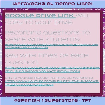 Mi Vida Loca Speaking Comprehension All Episodes By Spanish 1