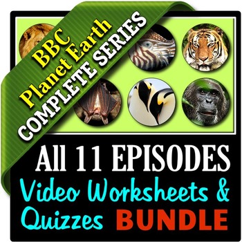 Preview of Planet Earth - All 11 Episodes - Video Worksheets & Quizzes Bundle {Editable}