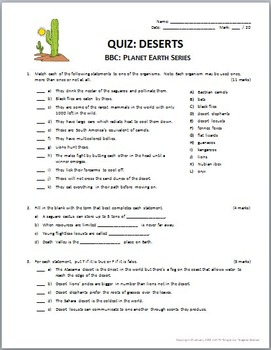 Planet Earth All 11 Episodes Video Worksheets Quizzes Bundle Editable