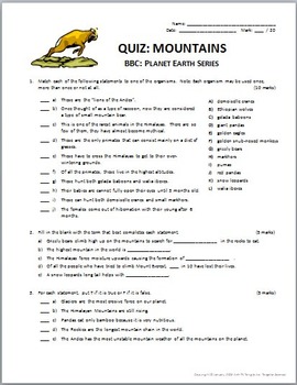 Planet Earth Mountains Worksheet - Promotiontablecovers