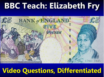 Preview of BBC Teach Elizabeth Fry vieo questions, differentiated