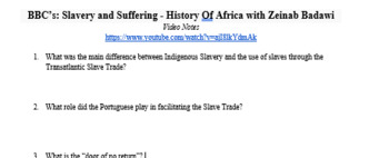 Preview of BBC’s: Slavery and Suffering - History Of Africa Episode 6 Video Notes