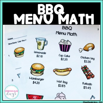 Preview of BBQ Menu Math