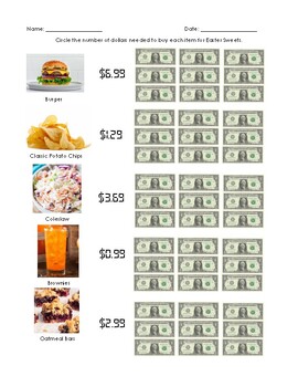 Preview of BBQ & Summer Picnic Dollar Up - Menu Math | Rounding & Bar Graphs