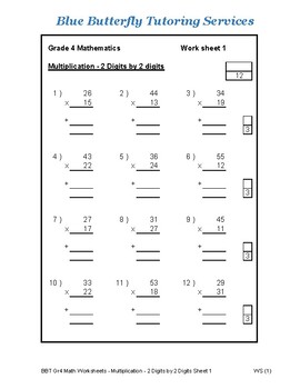 bbts gr 4 math worksheets multiplication 2 digits by 2 digits sheet 1