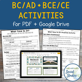 BC AD BCE CE Timeline Activity for Google Drive and PDF