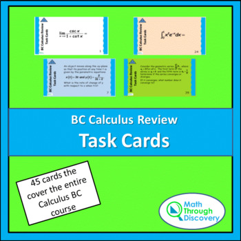 Preview of BC Calculus Review Task Cards