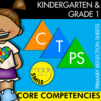 Preview of I Can Statements Core Competencies Reflection Sheets Kindergarten and Grade 1