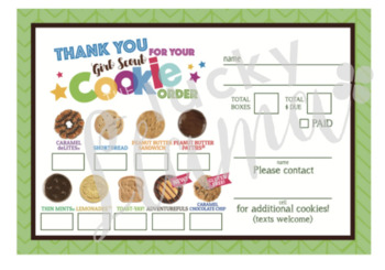Preview of ABC Girl Scout Cookie Order Form/Receipt - all 9 cookies